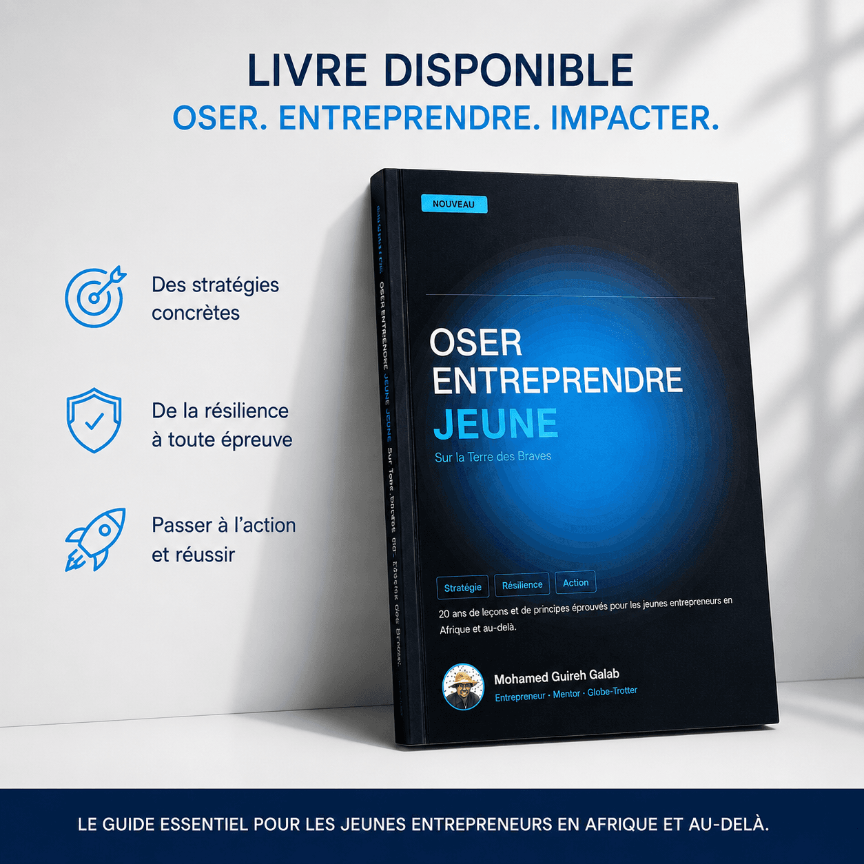 Le livre Oser Entreprendre Jeune posé contre un mur clair